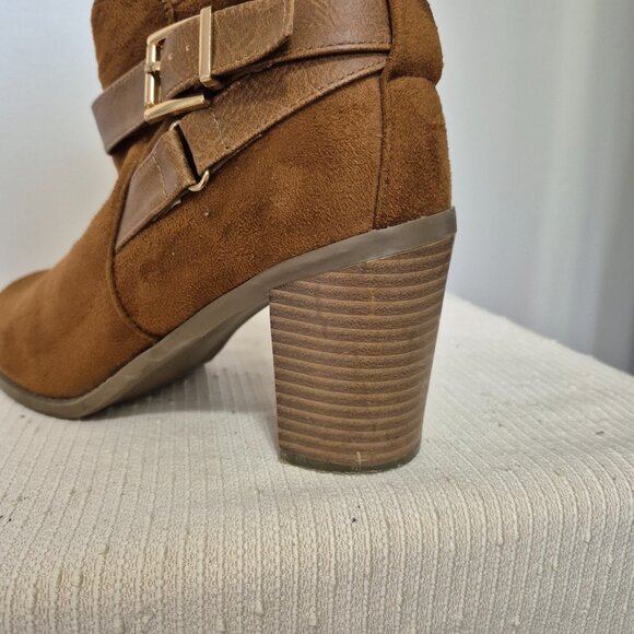 Rusty Brown Faux Suede Booties - Picture 5 of 12